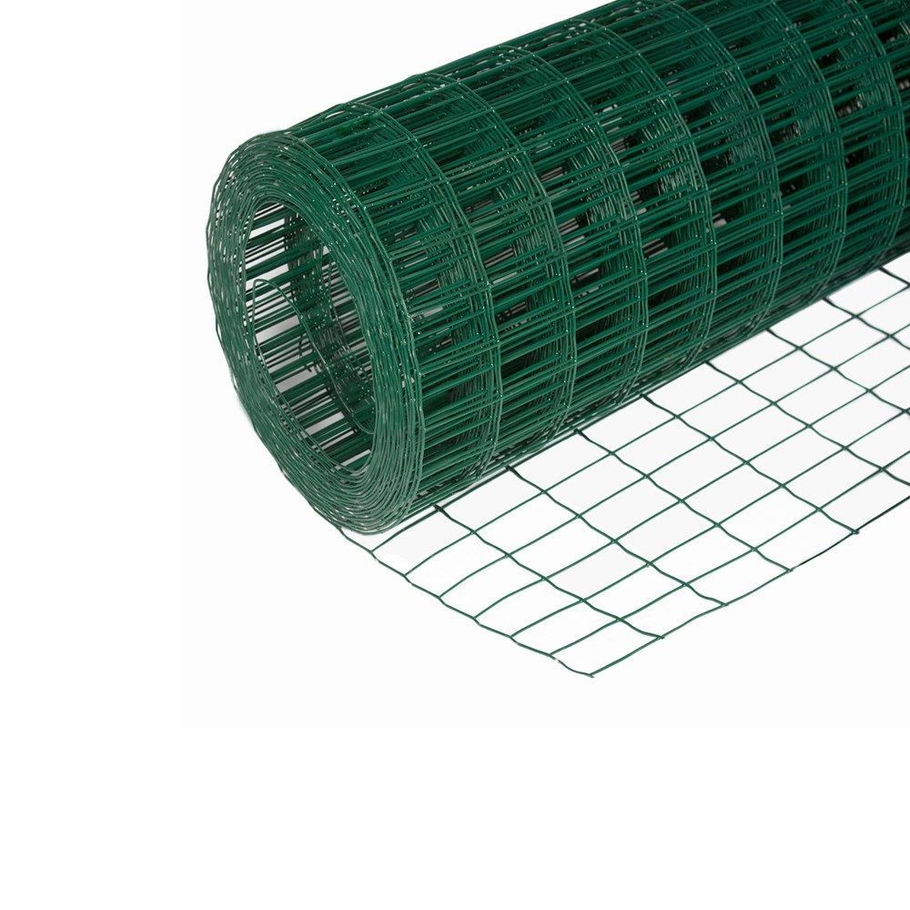 Сетка сварная с ПВХ покрытием зеленая 100х55 d2,4 мм 1,5х20м Волна