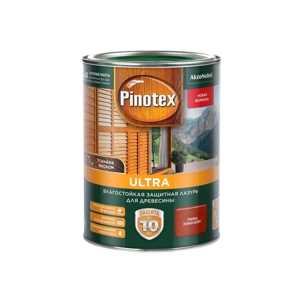 Пропитка Pinotex Ultra Рябина п/гл 1л