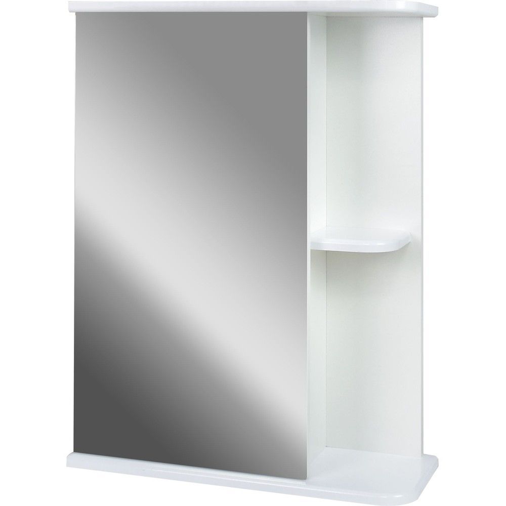 Зеркало "Гретта 50" (DORATIZ) левое белый, со шкафчиком 510х200х700 (2711.046)