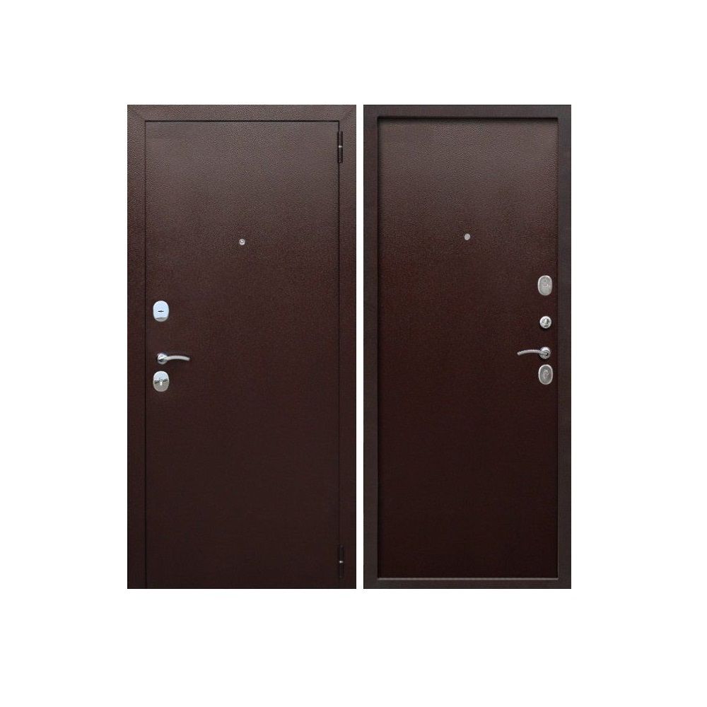 Дверь металл 7 см Гарда Медный антик металл/металл 960х2060 правая