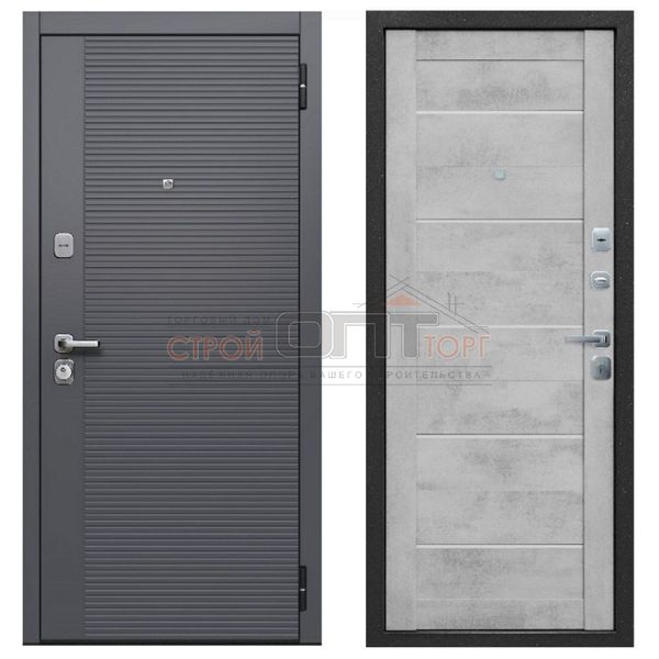 Дверь металл 7,5 см Бостон Бетон снежный Царга 960х2050 левая