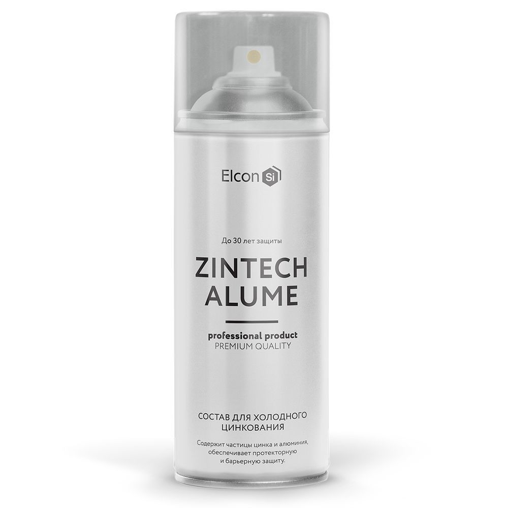 Цинконаполненная грунт-эмаль Zintech Alume аэрозоль 520мл (12шт)  Elcon