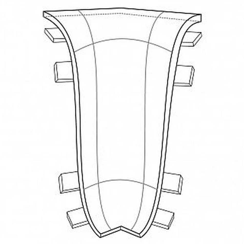Угол внутренний для плинтуса Деконика 002 светло-серый с к/к 70 мм (20/200)