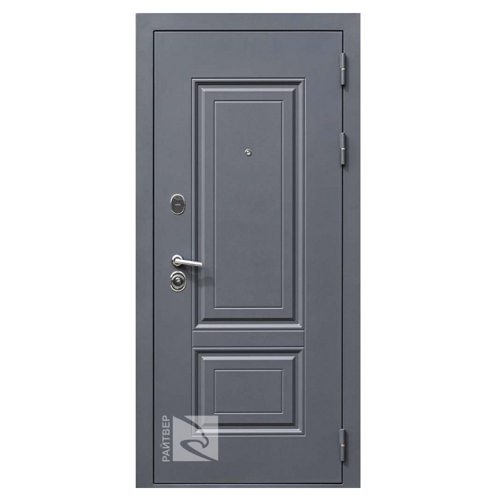 Дверь стальная Райтвер Консул 7024 (бел.матовый) 860х2050 правая  (фурнитура внутри)