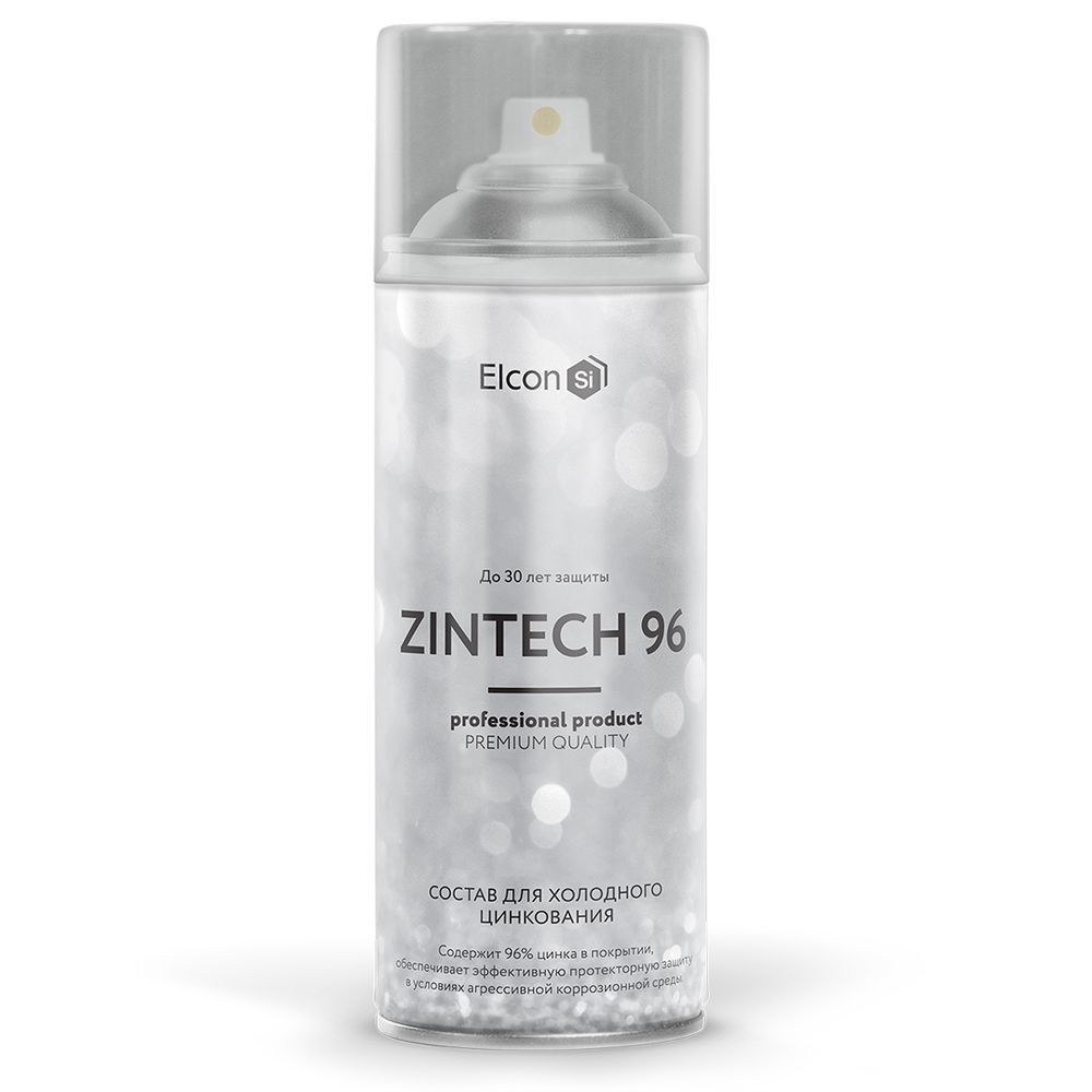 Цинконаполненная грунт-эмаль Zintech 96% аэрозоль 520мл (12шт)  Elcon