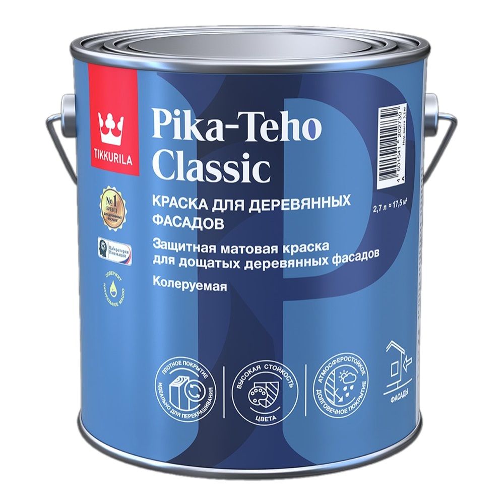 Краска для домов PIKA-TEHO CLASSIC A мат  2,7л (6шт)