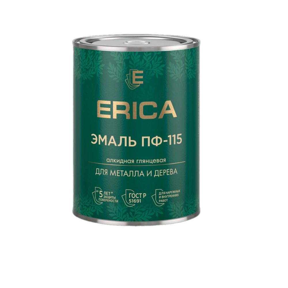 Эмаль ПФ-115 ПАРИЖСКАЯ ЗЕЛЕНЬ 0,8 кг (14шт) Erica