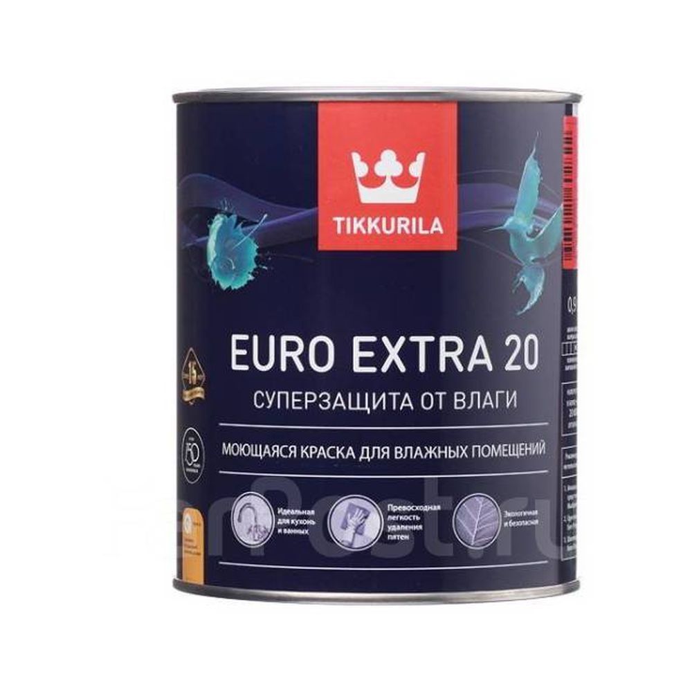 Краска для влажных помещений EURO EXTRA 20 A п/мат 0,9л (6шт)
