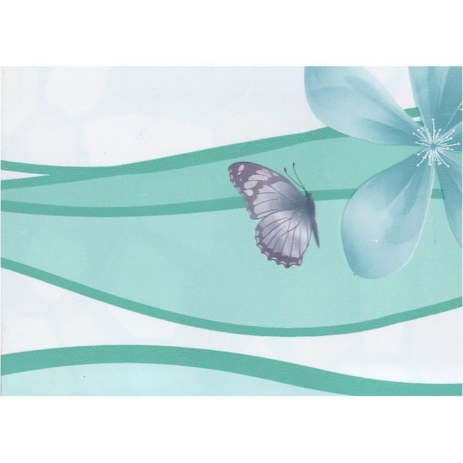 Самоклейка D&B  0,45*8м  бабочка на бело-зеленом фоне (вл.20)  арт.8268