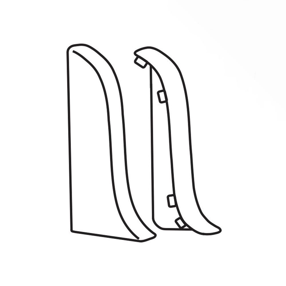 Торцевые (пара) для плинтуса Деконика 034 Светлая слоновая кость с к/к 70 мм (10 пар/100)