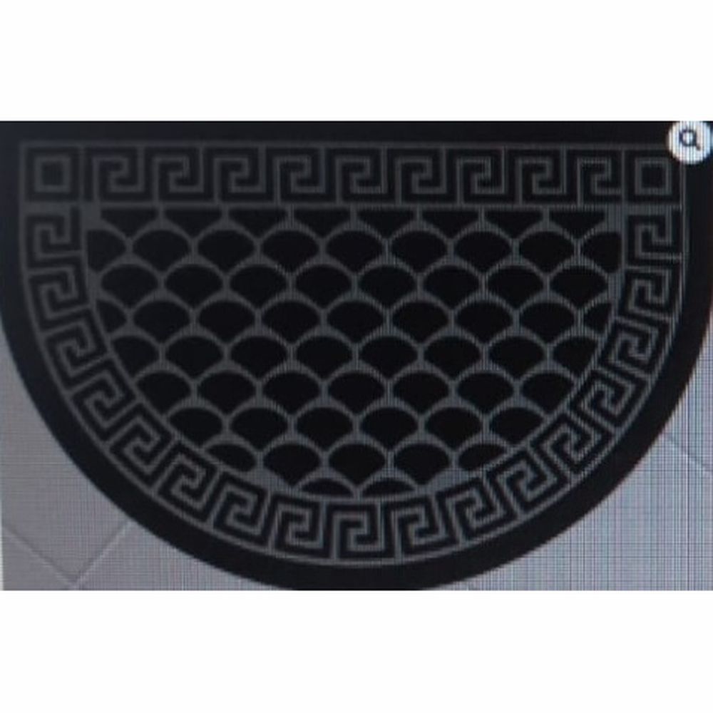 Коврик влаговпитывающий  40x60 см, "Чешуйки" полукруг черный Kovroff, арт.ПП/04/01/01 (вл.15)