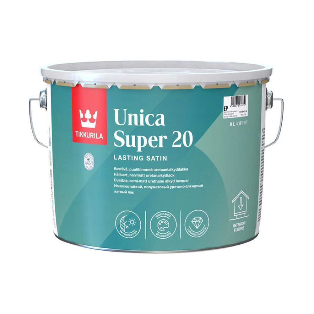 Лак универсальный UNICA SUPER 20 EP п/мат 9л (Суперцена)