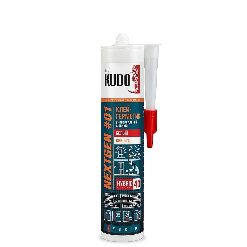 Клей-герметик KUDO универсальный шовный на основе гибридных полимеров Белый 280мл (12шт) KВК-524