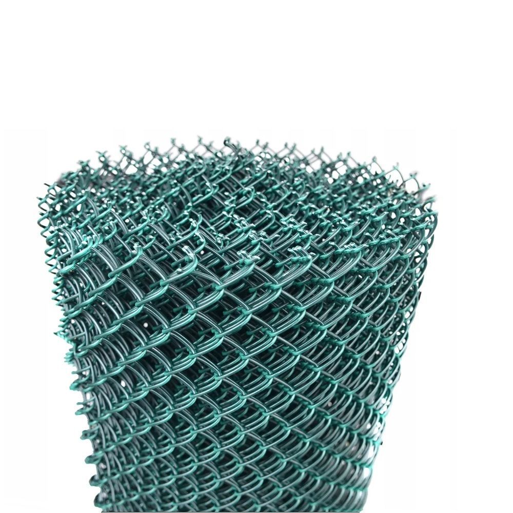 Сетка плетёная рабица оцинкованная с полимерным  покрытием зеленая 55/55/2,5 ту(1,5м/10м)