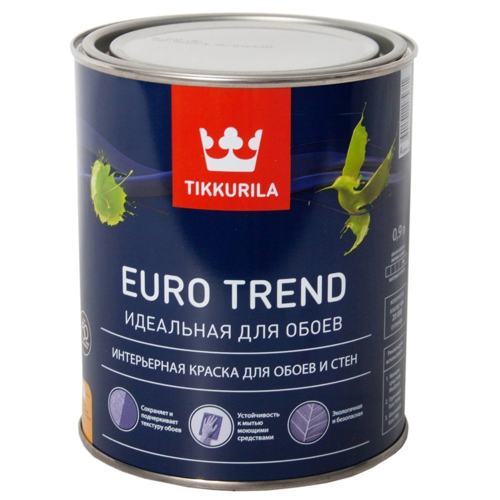 Краска для обоев и стен EURO TREND A 0,9л (6шт)