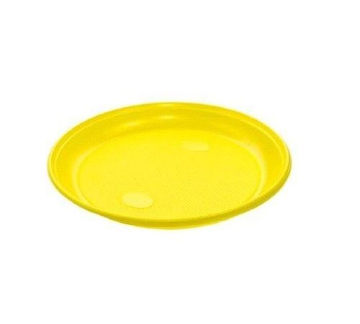 Тарелка дес.D-205 желтая (100шт/уп) (20уп/коробка) Полиэр