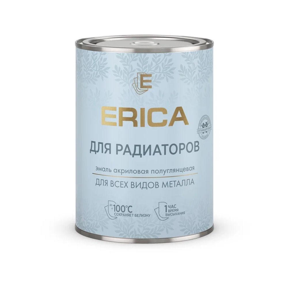 Эмаль акриловая для радиаторов БЕЛАЯ п/гл 0,8 кг (14шт) Erica