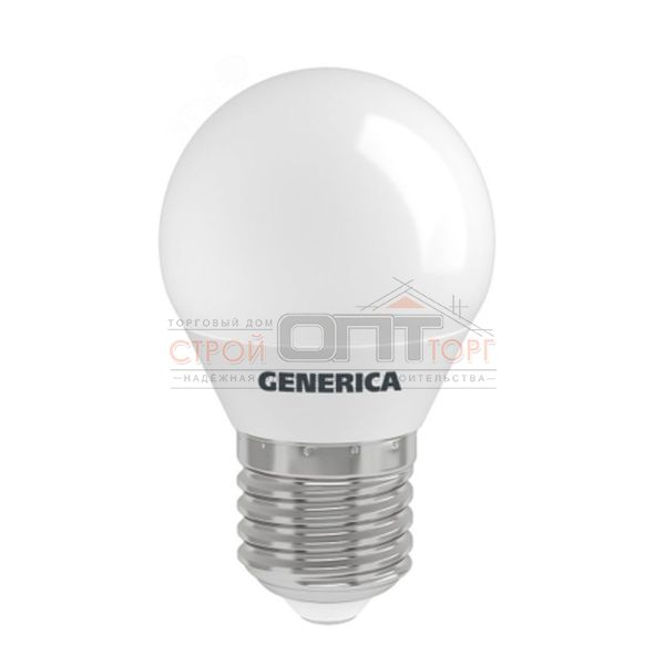 Лампа светодиодная 12Вт шар 3000К тепл. белый свет E27 230В GENERICA LL-G45-12-230-30-E27-G