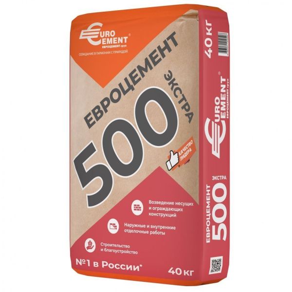 Цемент ПЦ-500Д20 Евроцемент 40кг (40/подд.)