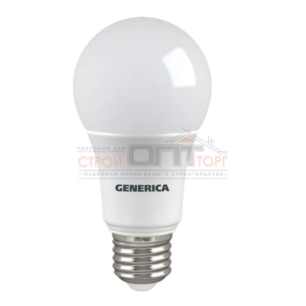 Лампа светодиодная 10Вт груша 4000К естеств. белый свет  E27 230В GENERICA LL-А60-10-230-40-E27-G