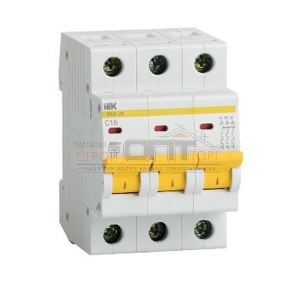Автоматический выключатель ВА 47-29 4,5кА, С 16А, 3П, IEK  (4шт)