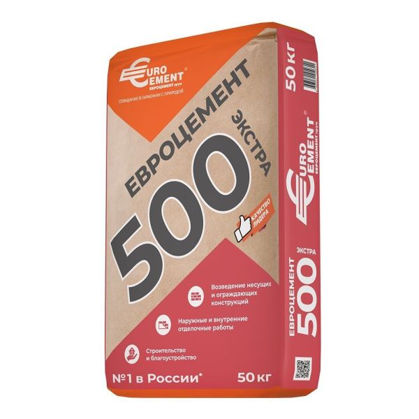 Цемент ПЦ-500Д0 Евроцемент (Пикалёво) 45кг (40подд)