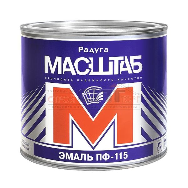 Эмаль ПФ-115 ЖЕЛТАЯ  1,8кг (6шт) МАСШТАБ