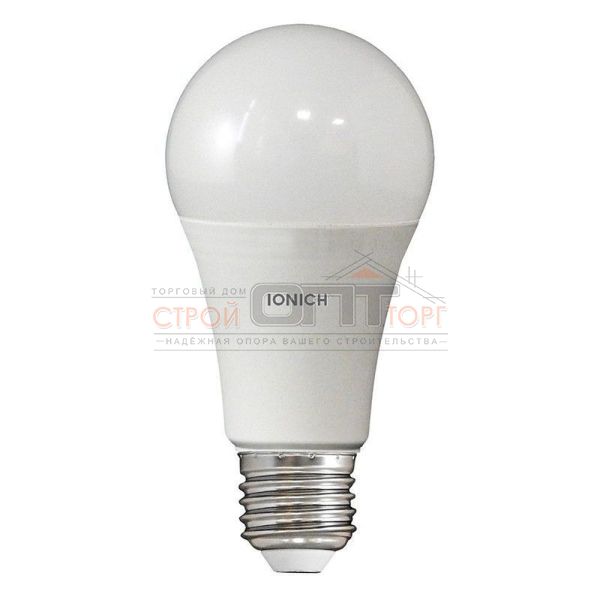 Лампа светодиодная 15Вт груша 2700К тепл.белый свет LED 27 А60 230В IONICH 1622 (10/100 шт)