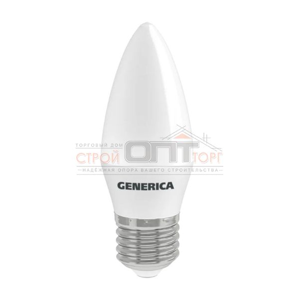 Лампа светодиодная 10Вт свеча 4000К естеств. белый свет  E27 230В GENERICA LL-С35-10-230-40-E27-G