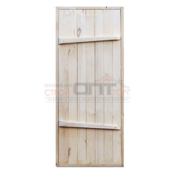 Дверь банная "Клин" хвоя (сорт В) 18х8 (1770х770х70)  с коробкой